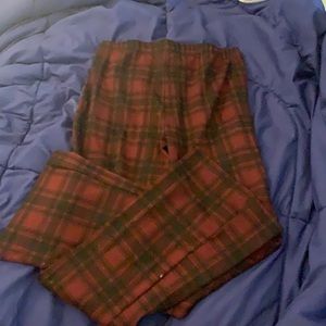 Red and black plaid bell bottoms